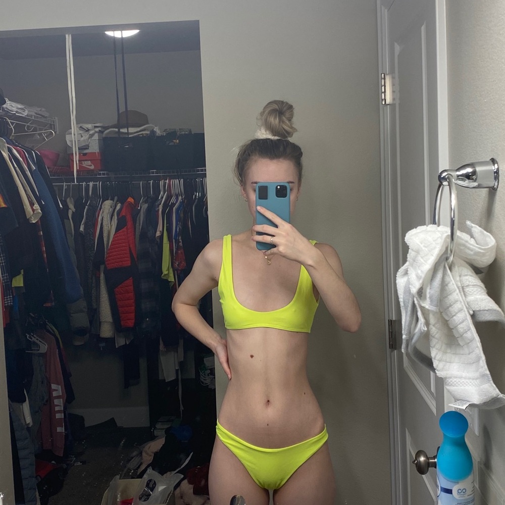 Bright yellow/green bikini